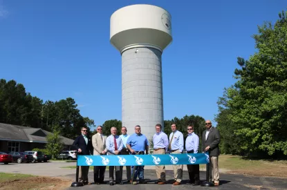 water tank ribbon cutting