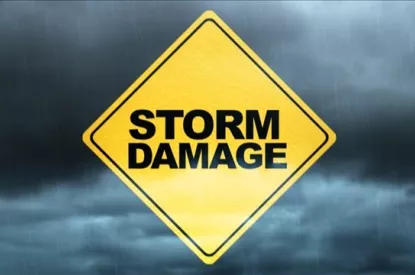 Storm damage sign